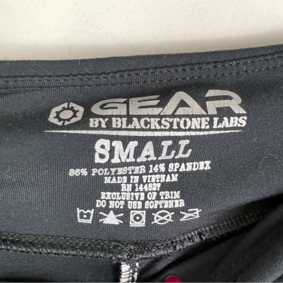 Blackstone Labs Logo leggings womens size small workout black scrunch butt - Picture 4 of 5